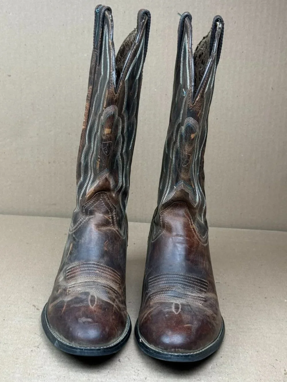 Ariat Women 8B Brown Distressed Leather Western Cowboy Boots 10010266 Scratches
